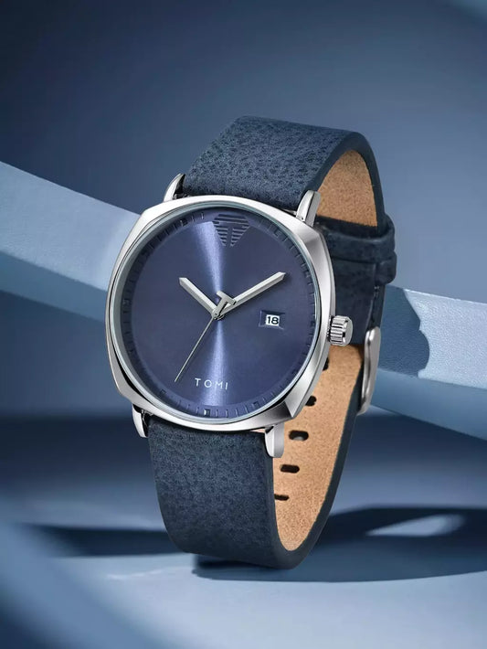 TOMI T-044 Men's Watch Quartz Date Leather Strap